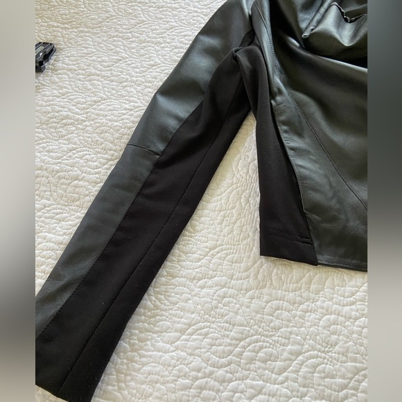 BCBGeneration Leather and Stretchy Knit Jacket Moto, Edgy, Street Style, Urban - Picture 6 of 10